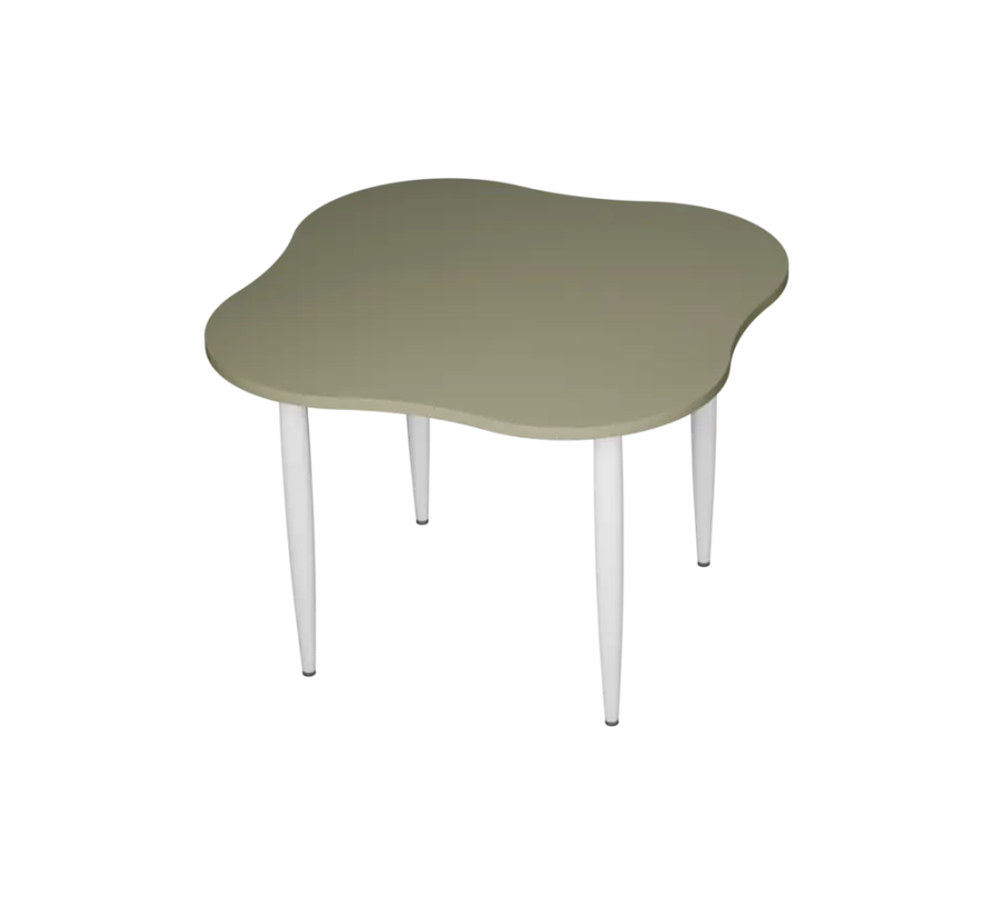 PLAYFORM 225 modulární hravé stoly, výška 750 mm, kovová podnož bílá, deska 25 mm, beton zelinkavý